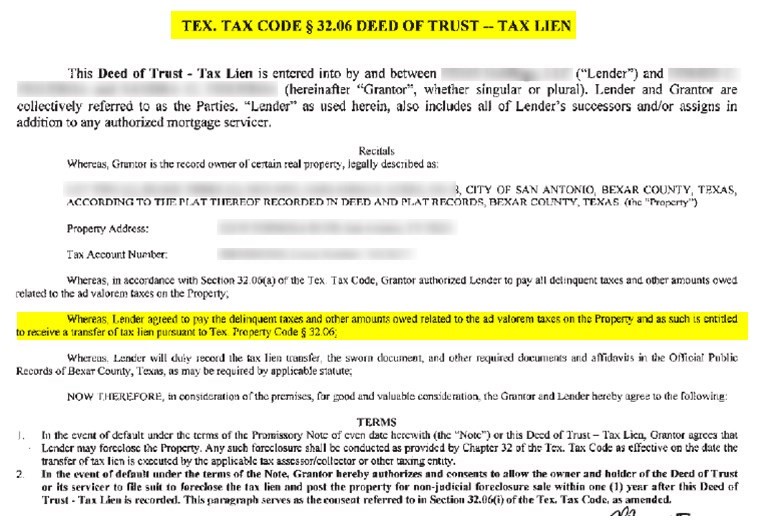 Texas tax lien